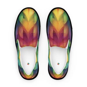 OrrinMade Rainbow Canvas Slip-On Sneakers: Vibrant Colorful Shoes for Women