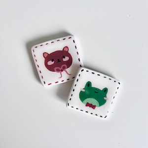Little Patchwork Friend — Handmade Clay Pin/Magnet