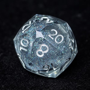 Glitter Liquid Core DND Dice Set for Magic Game, Sharp Edge Resin Dice for Tabletop RPGs, Unique Liquid Core Polyhedral Dice