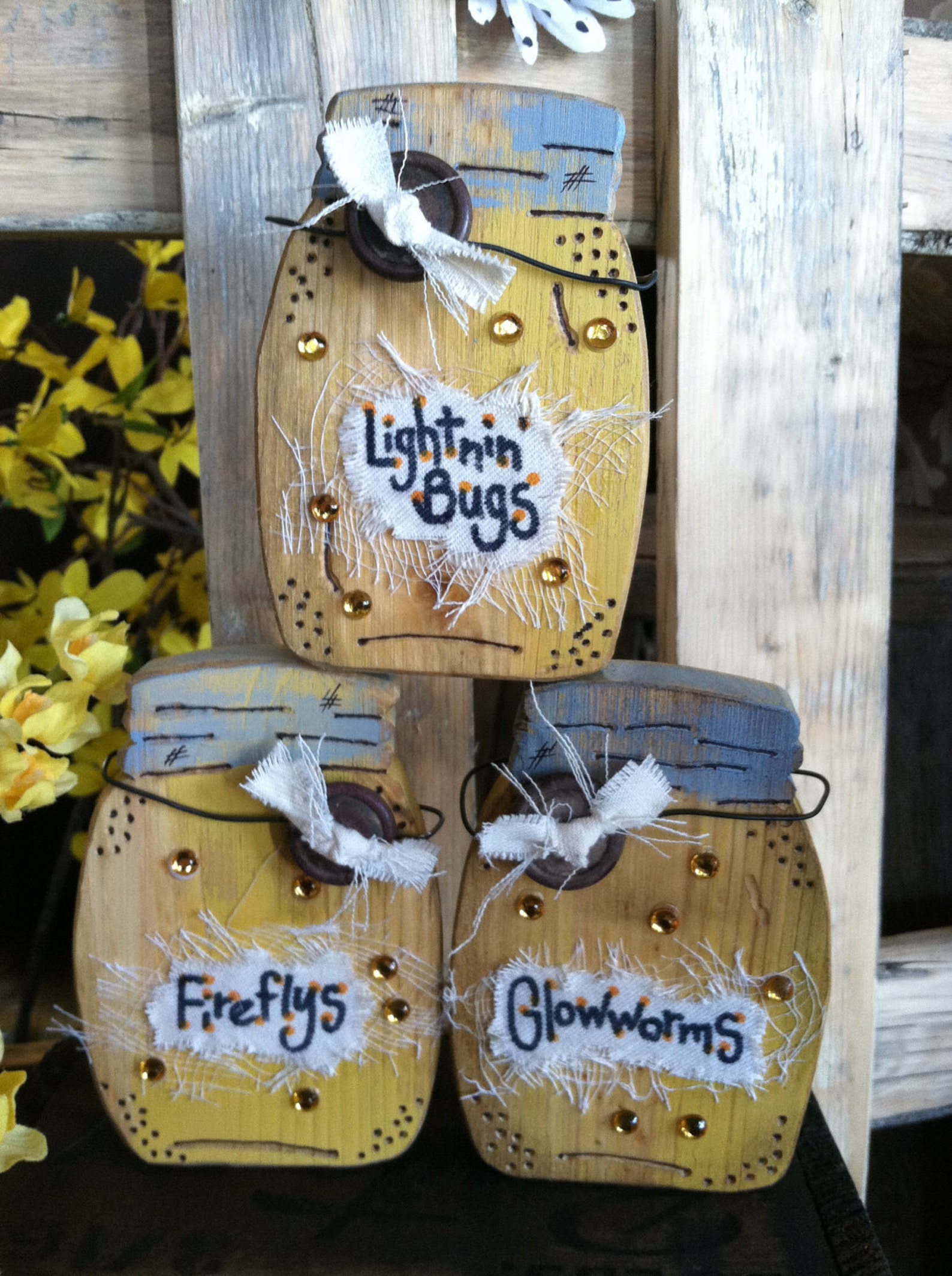 Rustic Wooden Mason Jar Bug Jar Lightning Bug Jar Firefly Etsy