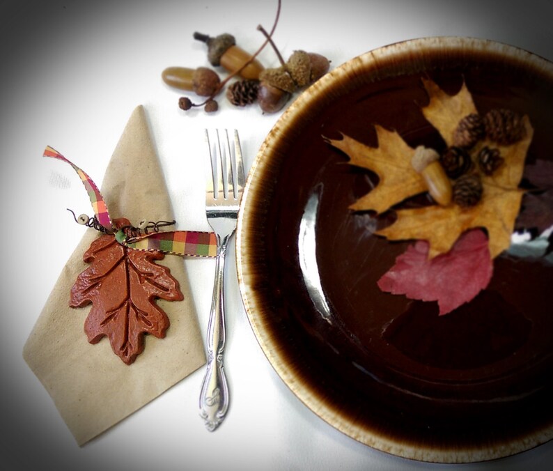 Autumn Napkin Rings Fall Table Decor Acorn Napkin Rings Oak Etsy