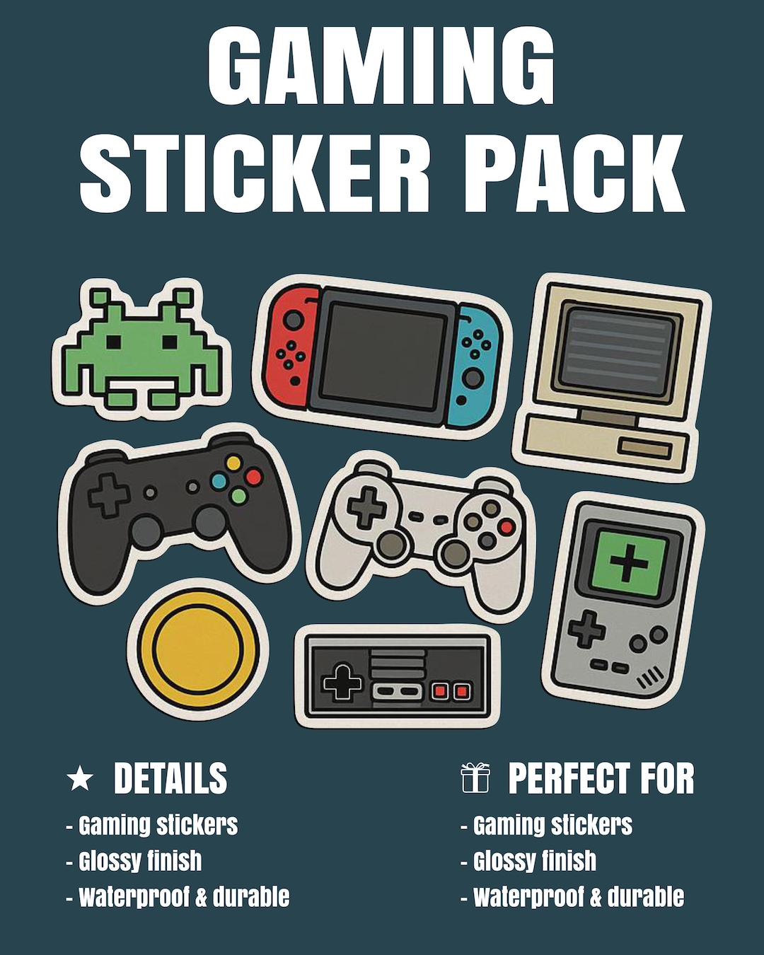 Keyboard Stickers Gamer Gamer Sticker Pack: 51 Waterproof Vinyl Decals for Consoles, Laptops - Etsy