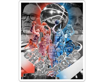 OKC Thunder NBA Champions Stickers: NBA Basketball Fan Merchandise