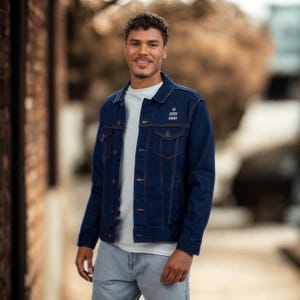 Trendy geborduurd spijkerjack casual mode, unisex stijl, herfst/lente kleding, cadeau voor hem/haar