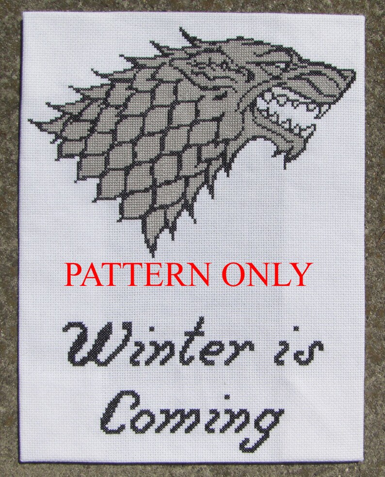Stark Sigil and Words Game of Thrones Cross Stitch Pattern - Etsy