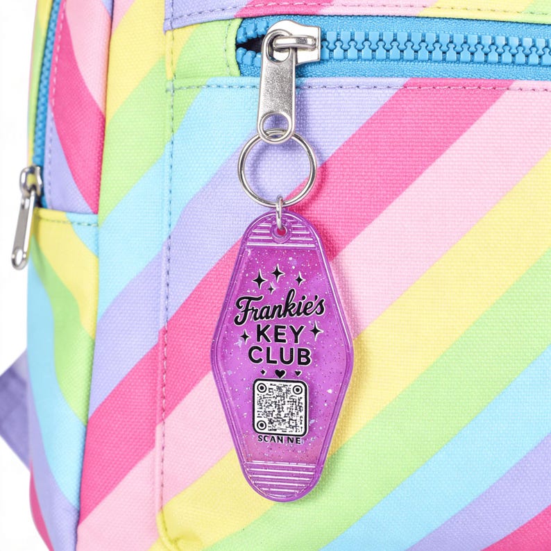Custom Motel Hotel Keychains – Full-Color Print Vintage Key Tags, Personalized Fobs image 19