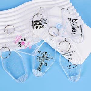 Custom Motel Hotel Keychains – Full-Color Print Vintage Key Tags, Personalized Fobs image 12