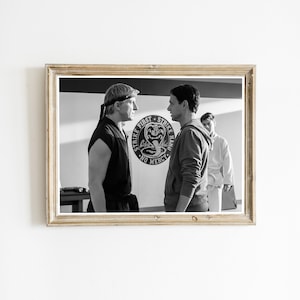 Cobra Kai-poster, Cobra Kai-filmposter, iconische filmposter, filmscènes muurkunst, zwart-wit, retro kunst aan de muur, digitale download