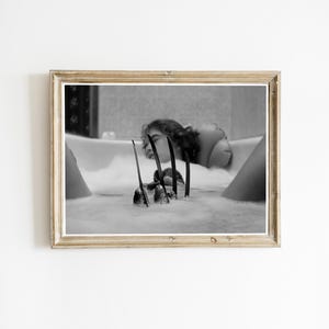 A Nightmare on Elm Street Movie Poster, Horror Bathroom, Funny Bathroom Wall Art, Black and White, Toilet Print, Digital Wall Art