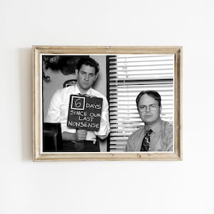 Poster di Michael Scott, stampa del programma televisivo The Office, in bianco e nero, poster retrò, arte murale, download digitale, poster divertente per il bagno