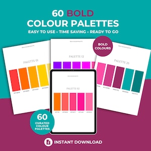 Bold Color Palette Bundle | Hex Codes | Branding Palette | Interior Design | Bright Colors