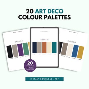 Art Deco Color Palette, Luxury Interior Design Color Inspiration, PDF, HEX Codes, Vintage Glamour Colors, Branding Palette