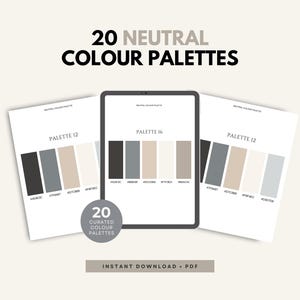 Neutral färgpalettpaket, varumärkesbyggande, design, RGB, CMYK (direkt nedladdning)