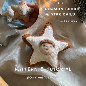 Schnittmuster Zimtstern Keks Kind UND Sternen Kind 2 in 1 pattern  • Waldorf inspirierte Puppe nähen • Doll Sewing PDF Pattern