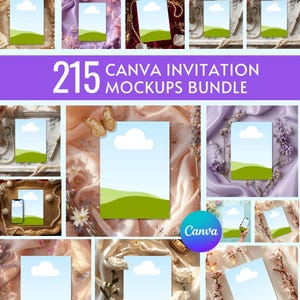 Canva-bundel met testmodellen, luxe bruiloft, babyshower (digitale download)