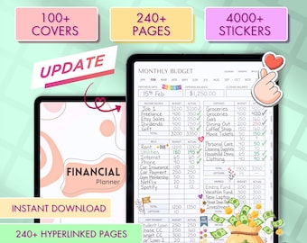 Digitaler Budgetplaner GoodNotes Financier Tracker iPad Geldmanagement Gehaltsabrechnung Budget Verschuldungen Abzahlung Einsparungen Challenge Expense Tracker PDF