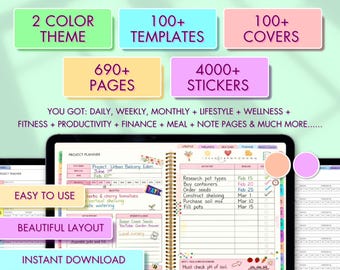 All-in-One Premium Life Planner GoodNotes, Soft ästhetisches digitales Tagebuch für iPad & Android, Nachhaltigkeitsplaner Penly