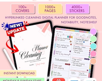 Rainbow Putz-Planer, Digitaler Download, Home-Planer, Putz-Planer, Goodnotes Notability PDF