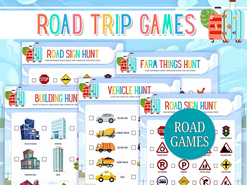 Ultimate Road Trip Games Bundle for Kids & Family, Activities Pack ...
