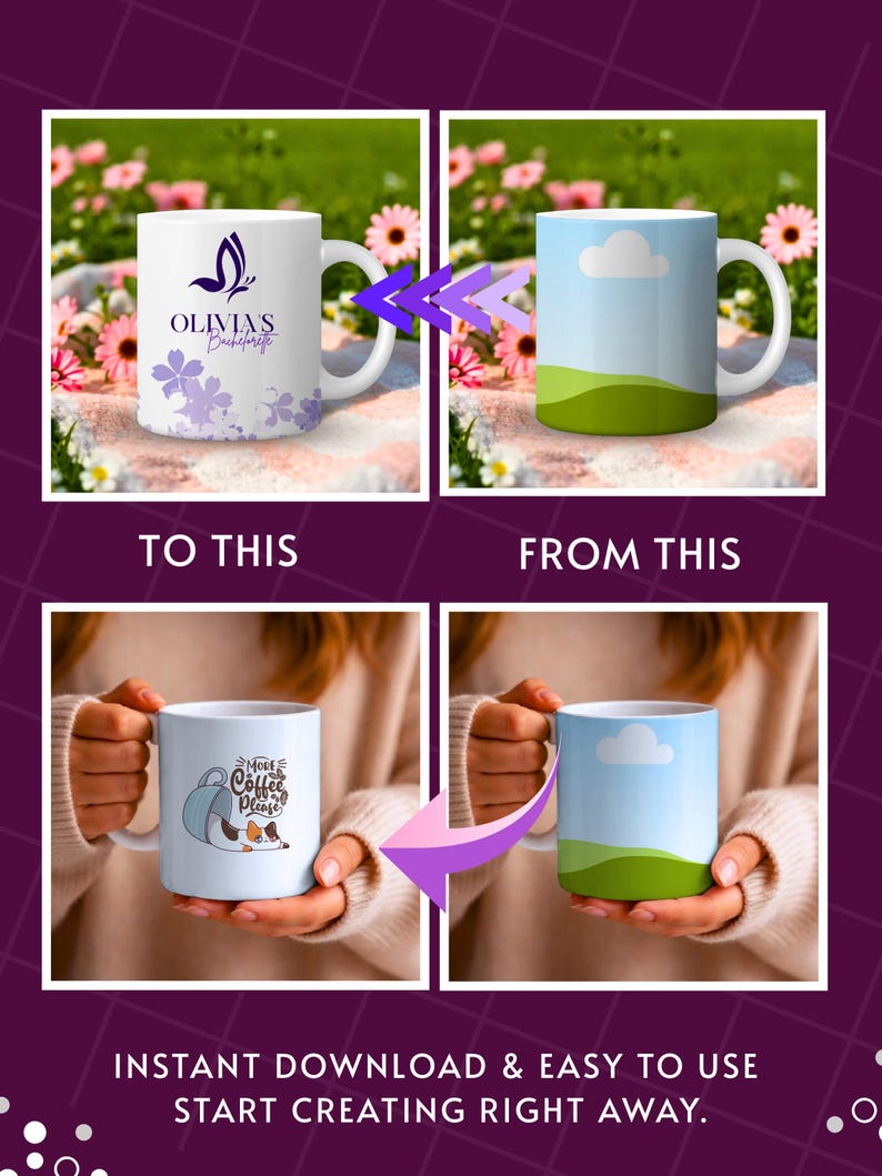 Professional mug and cup mockups for Etsy and online shops