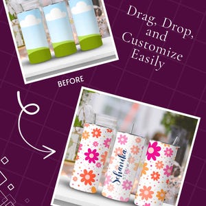 Professional tumbler mockup Canva templates for 20oz skinny tumblers and sublimation wraps