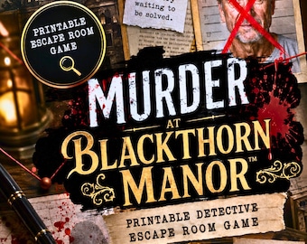 Murder Mystery Escape Room Game | Printable Detective Adventure For Adults, Teens & Families | DIY Puzzle Party Game | Blackthorn Manor