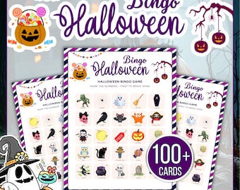 Halloween Bingo Cards, Spooky Party Game for Kids Adults (Digital Download)