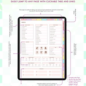 Planificador de presupuesto digital para GoodNotes, planificador financiero, rastreador de finanzas para iPad, reto de ahorro, pago de deudas, organizador de dinero todo en uno imagen 3