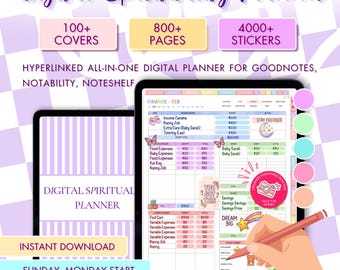 Digital Spirituality Planner, All in One Planner, Aesthetic Manifestation Journal, Yoga Chakra Prayer Tracker, iPad Android Tablets Planner