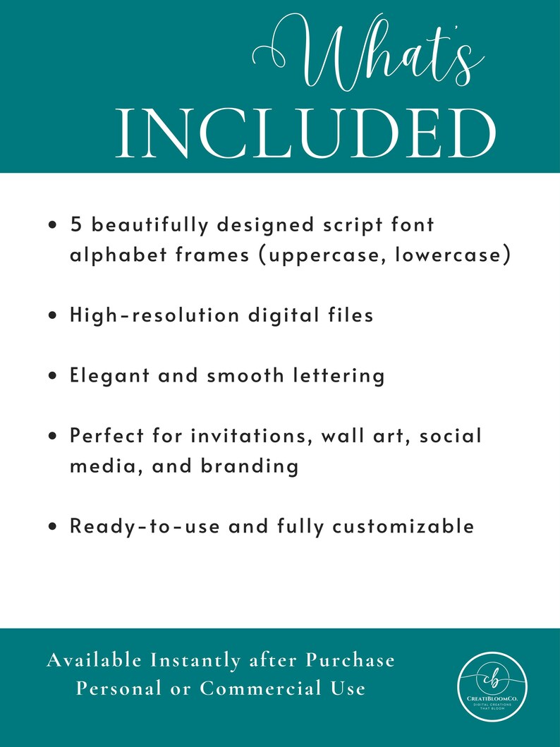 Canva Editable Alphabet Frame Script Font Bundle, 5 Stylish Fonts ...