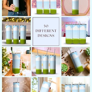Skinny tumbler mockups bundle displaying multiple 20oz tumbler views for Etsy product listings