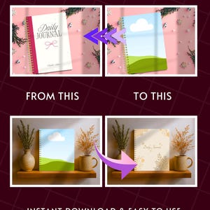 Spiral notebook Canva mockups for journal planner and workbook product listings