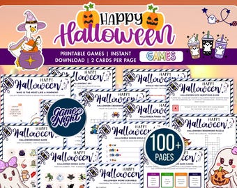 Halloween Games Bundle Printable PDF | 45 Spooky Party Games & Activities | Halloween Party Pack for Kids Teens Adults