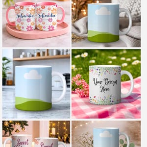 50 Canva cup mockups bundle with editable mug designs