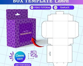 Canva Bearbeitbare Verpackungsbox Vorlage | Größenverstellbare Die Cut (Digitaler Download)