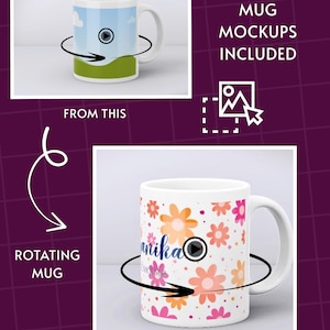 Editable cup mockups in Canva for mug sellers
