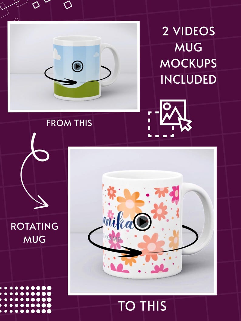 Editable cup mockups in Canva for mug sellers