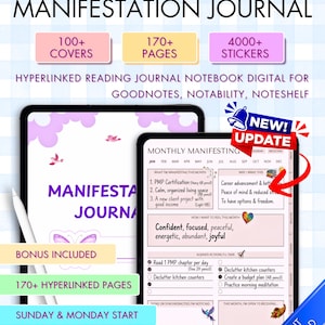 Può includere: Diario di manifestazione digitale con oltre 100 copertine, 170+ pagine e 4000+ adesivi. Include un inizio domenica e lunedì, contenuti bonus e download immediato. Progettato per GoodNotes, Notability e Noteshelf.