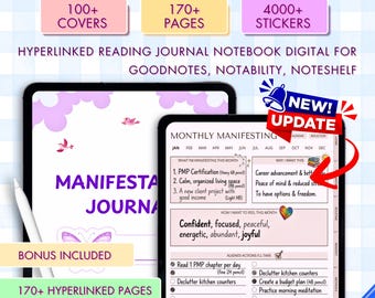 Ultimative Manifestation Digitales Journal für GoodNotes Notability iPad Android Tablet, Self Care & Mindset Tracker