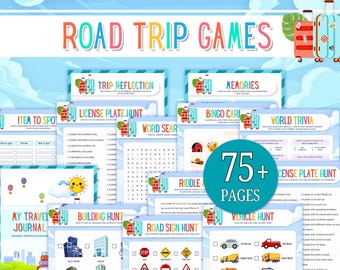 Mega Road Trip Spiele für Kinder | 75+ Seiten Reiseaktivitäten Bündel | Auto Spiele | Buch für Familienurlaub