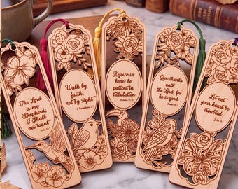 Christian Bookmark SVG Bundle, Inspirational Bookmark SVG, Bookmark with Bible Verses, Laser Cutting, Dxf Eps AI Png, Glowforge Cricut File
