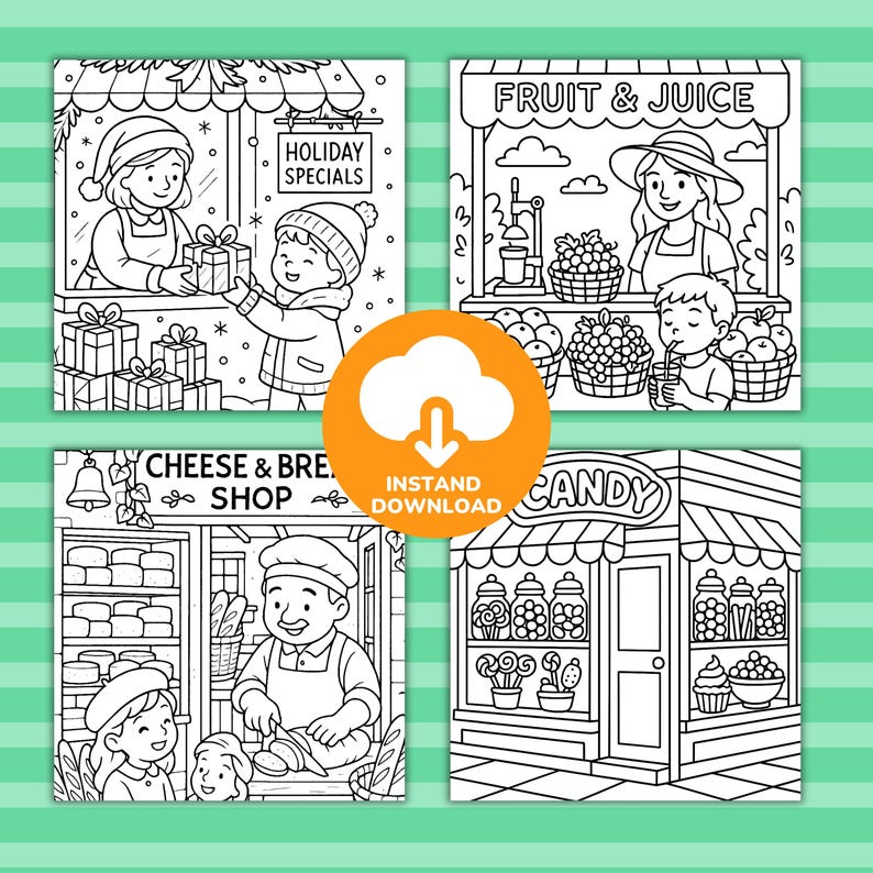Stress relief coloring book for adults and kids – 45 cozy cute designs