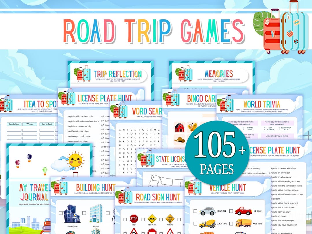 Ultimate Road Trip Games Bundle for Kids & Family, Activities Pack ...