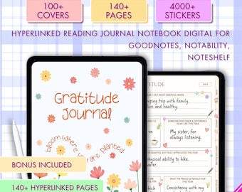 Digitales Dankbarkeits-Tagebuch GoodNotes, Mindfulness-Planer für iPad, tägliche 5-Minuten-Reflektion, mentale Gesundheit & Wellness-Tracker PDF