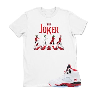 Fire Red 5 Sneaker Match Shirt, Jordan 5 Fire Red Unisex Tee, Fire Red Black White