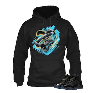 Jordan 11 Gamma Matching Sneaker Tee Shirt Black - Sneaker Shirt , Shirt Match Sneaker, Jordan 11 Gamma Sneaker Match Hoodie Black Retro image 1