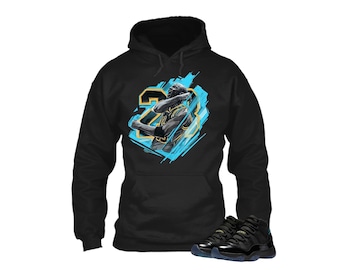 Jordan 11 Gamma Matching Sneaker Tee Shirt Black - Sneaker Shirt , Shirt Match Sneaker, Jordan 11 Gamma Sneaker Match Hoodie Black Retro