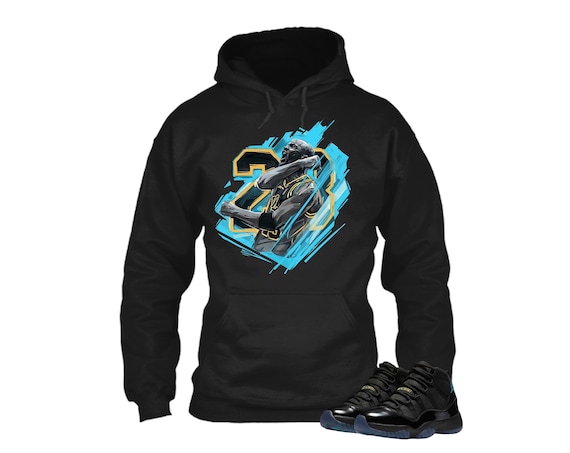 Jordan 11 Gamma Matching Sneaker Tee Shirt Black - Sneaker Shirt , Shirt Match Sneaker, Jordan 11 Gamma Sneaker Match Hoodie Black Retro