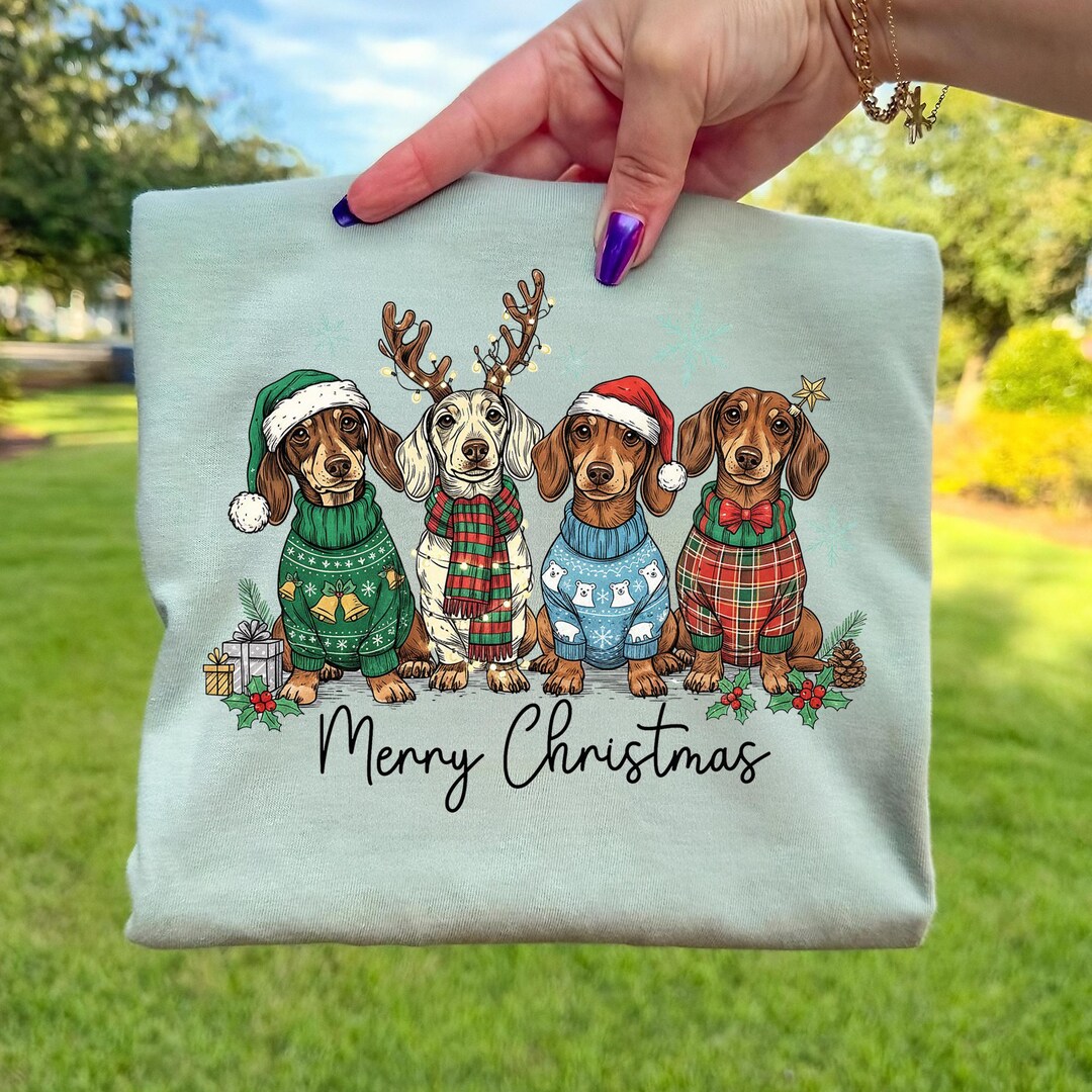 Merry Christmas Dachshund Dog PNG, Cute Puppies, Christmas Holiday Pet ...