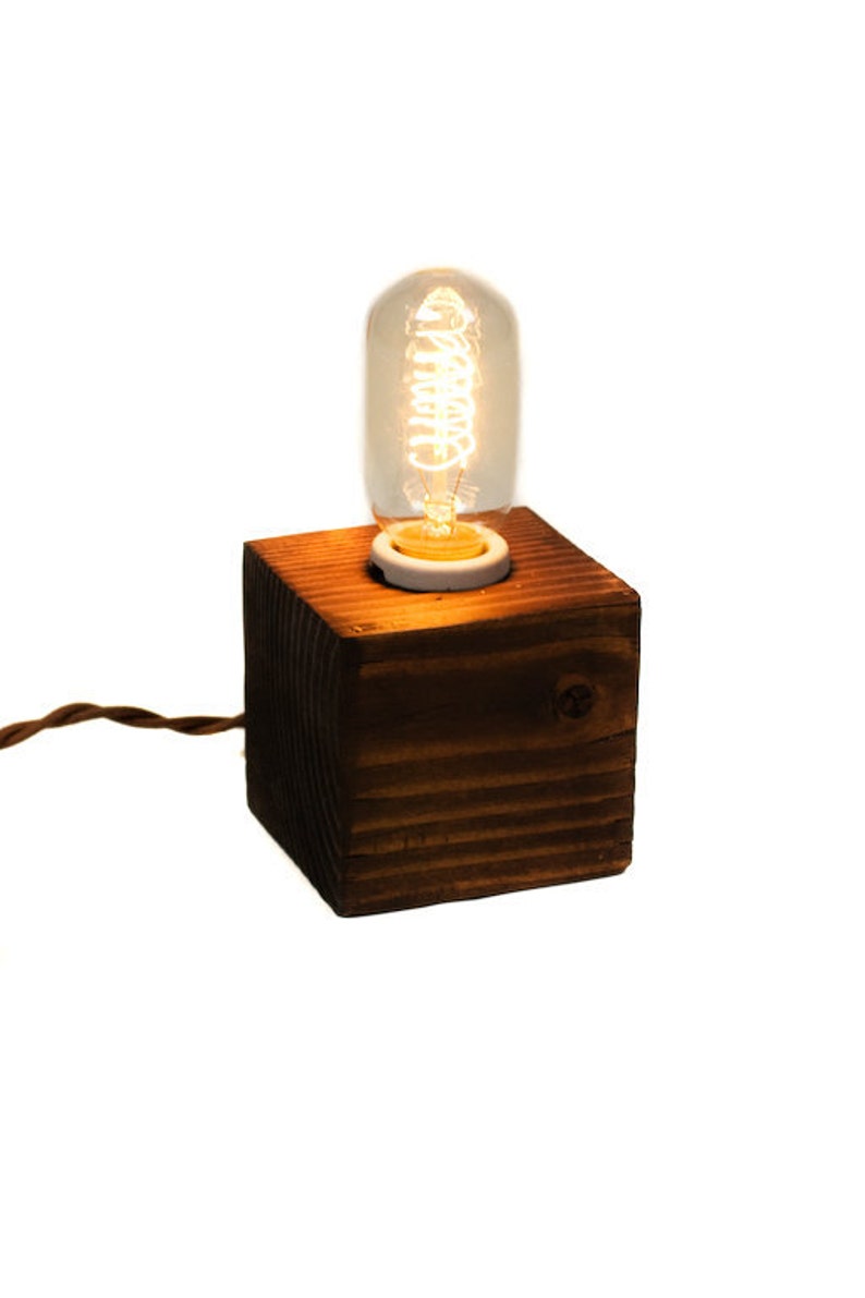 The Minimalist Edison Bare Bulb Table Accent Lamp Dark Brown image 5